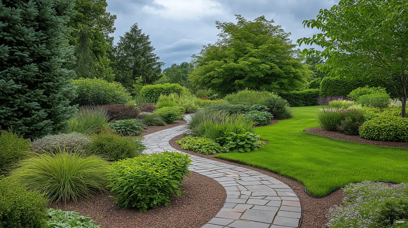 Flowers in a garden border