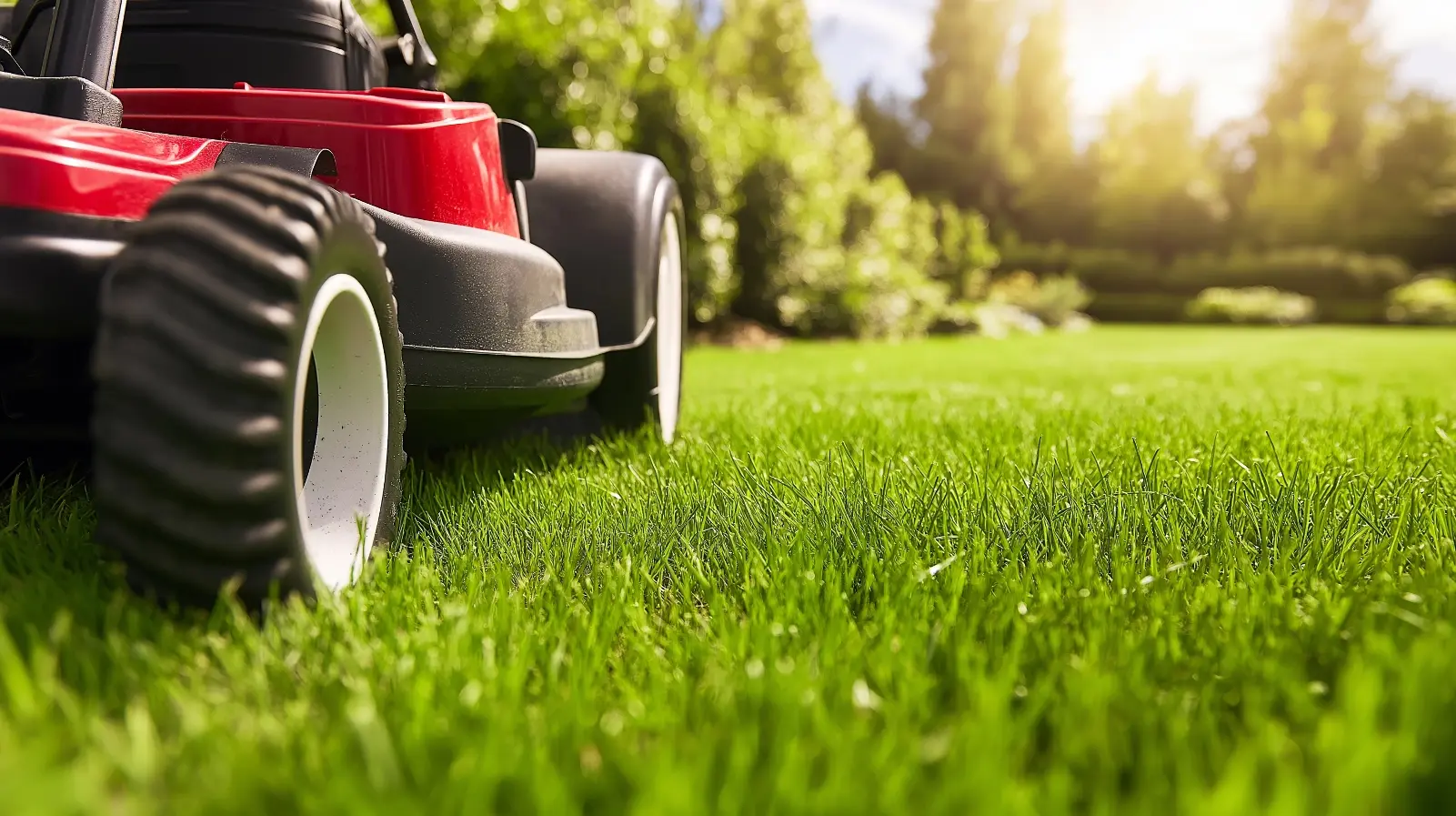 Garden path with shaped hedges